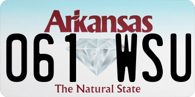 AR license plate 061WSU