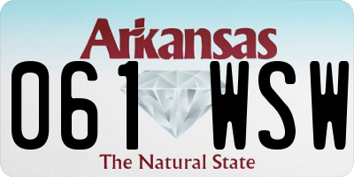 AR license plate 061WSW