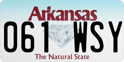 AR license plate 061WSY