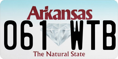 AR license plate 061WTB