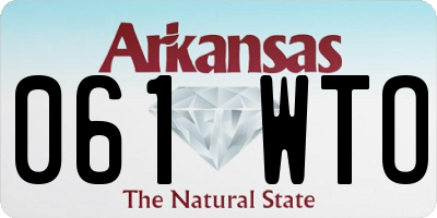 AR license plate 061WTO