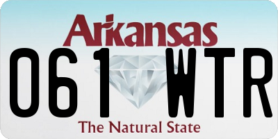 AR license plate 061WTR