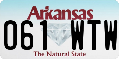 AR license plate 061WTW