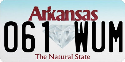 AR license plate 061WUM