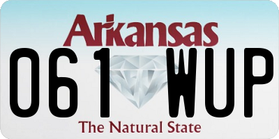 AR license plate 061WUP