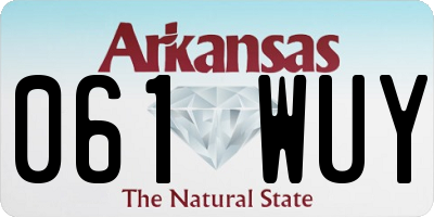 AR license plate 061WUY