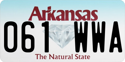 AR license plate 061WWA