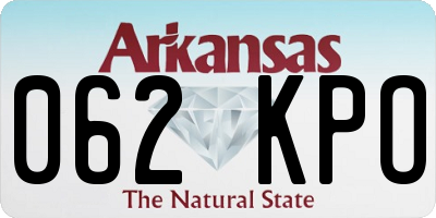 AR license plate 062KPO