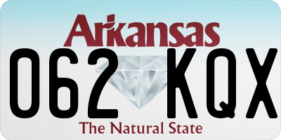 AR license plate 062KQX
