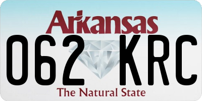 AR license plate 062KRC