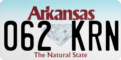 AR license plate 062KRN