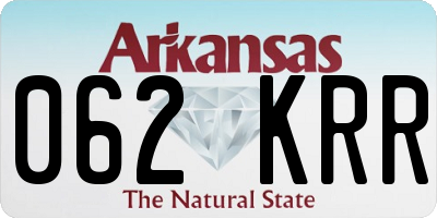 AR license plate 062KRR