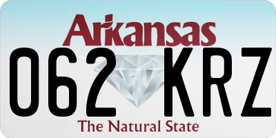 AR license plate 062KRZ