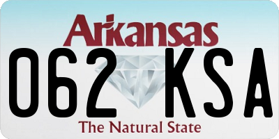 AR license plate 062KSA