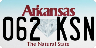 AR license plate 062KSN