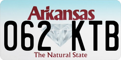 AR license plate 062KTB