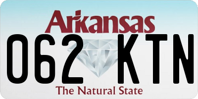 AR license plate 062KTN