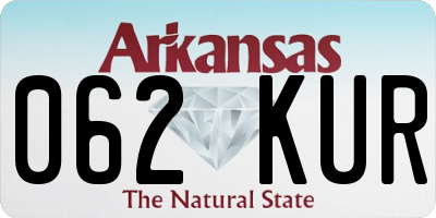 AR license plate 062KUR