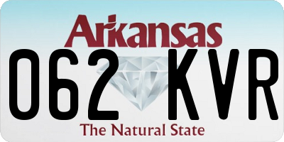AR license plate 062KVR