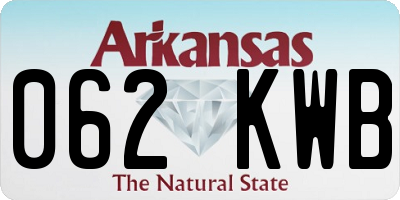 AR license plate 062KWB