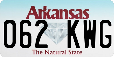 AR license plate 062KWG
