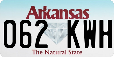 AR license plate 062KWH