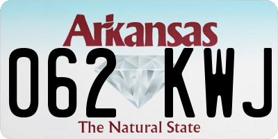 AR license plate 062KWJ