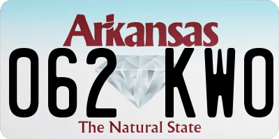 AR license plate 062KWO