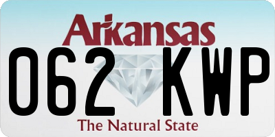AR license plate 062KWP