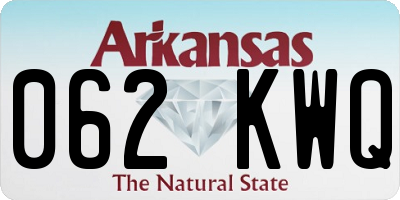 AR license plate 062KWQ