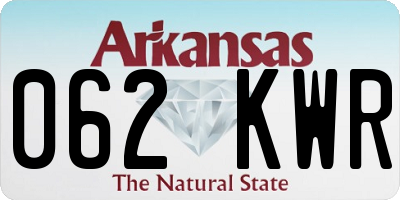 AR license plate 062KWR