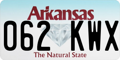 AR license plate 062KWX