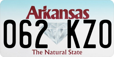 AR license plate 062KZO