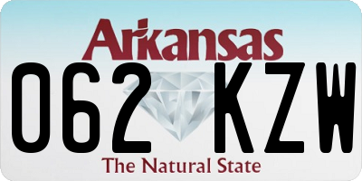AR license plate 062KZW