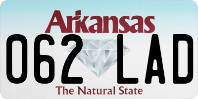 AR license plate 062LAD