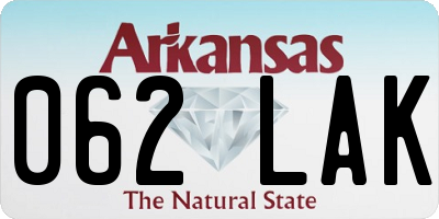 AR license plate 062LAK