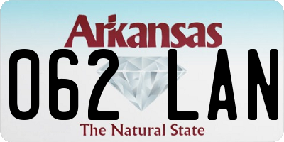 AR license plate 062LAN