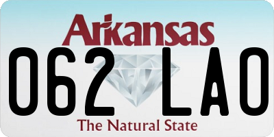 AR license plate 062LAO