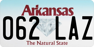 AR license plate 062LAZ