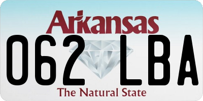 AR license plate 062LBA