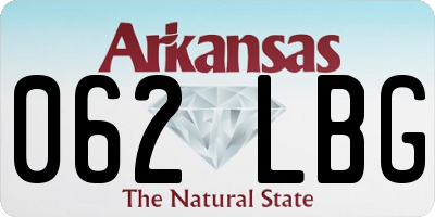 AR license plate 062LBG