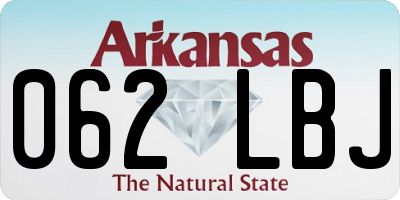 AR license plate 062LBJ