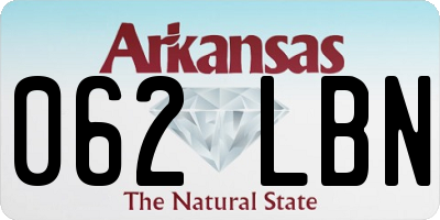 AR license plate 062LBN