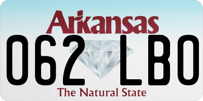 AR license plate 062LBO