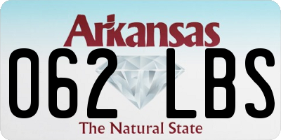 AR license plate 062LBS