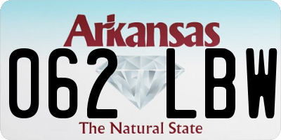 AR license plate 062LBW