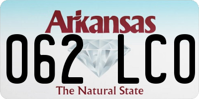 AR license plate 062LCO