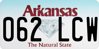 AR license plate 062LCW