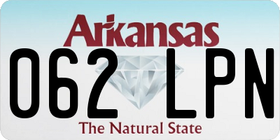 AR license plate 062LPN