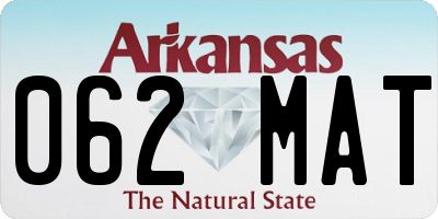 AR license plate 062MAT